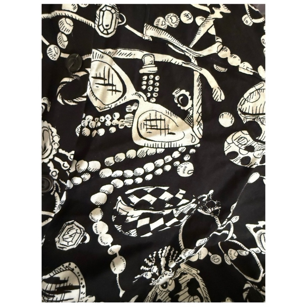Vintage 80s Abstract Fashion Print Button Down Oversized Statement Blouse - Picture 7 of 7